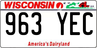 WI license plate 963YEC