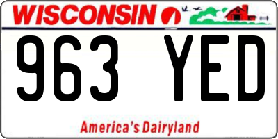 WI license plate 963YED