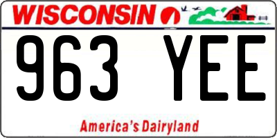 WI license plate 963YEE