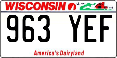 WI license plate 963YEF