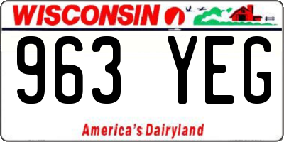 WI license plate 963YEG