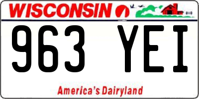 WI license plate 963YEI
