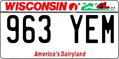 WI license plate 963YEM