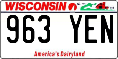 WI license plate 963YEN