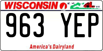 WI license plate 963YEP