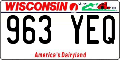 WI license plate 963YEQ