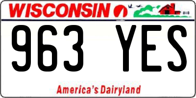 WI license plate 963YES