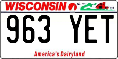 WI license plate 963YET