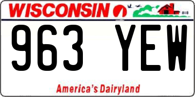 WI license plate 963YEW