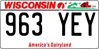 WI license plate 963YEY