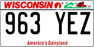 WI license plate 963YEZ