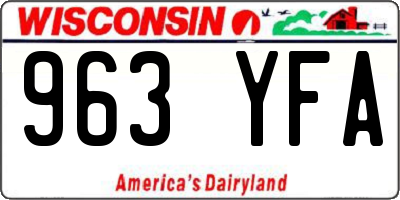 WI license plate 963YFA