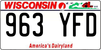 WI license plate 963YFD