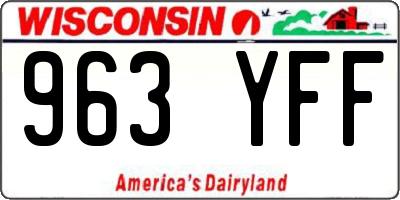 WI license plate 963YFF