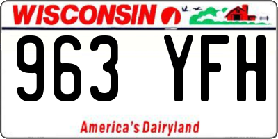 WI license plate 963YFH