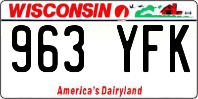 WI license plate 963YFK