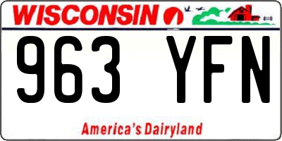 WI license plate 963YFN
