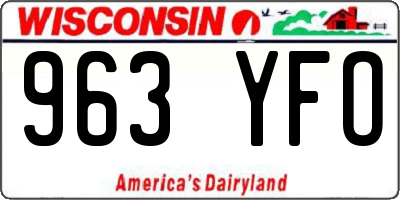 WI license plate 963YFO