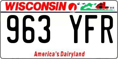 WI license plate 963YFR
