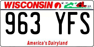 WI license plate 963YFS