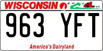 WI license plate 963YFT