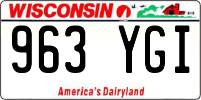 WI license plate 963YGI