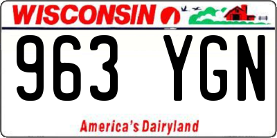 WI license plate 963YGN