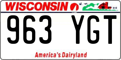WI license plate 963YGT