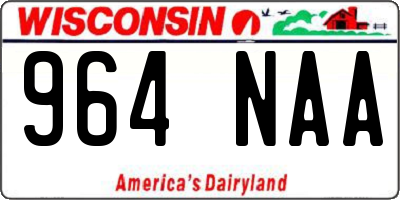 WI license plate 964NAA