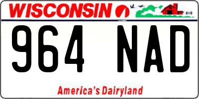 WI license plate 964NAD