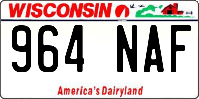 WI license plate 964NAF