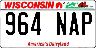 WI license plate 964NAP
