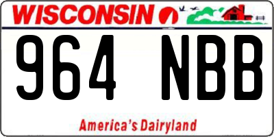 WI license plate 964NBB