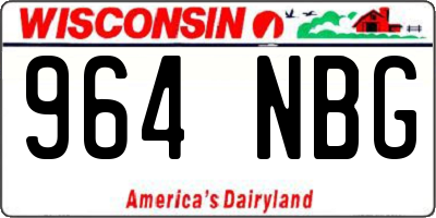 WI license plate 964NBG