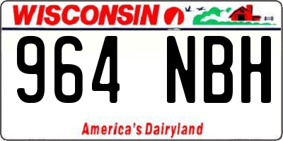WI license plate 964NBH