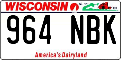 WI license plate 964NBK