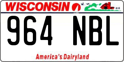 WI license plate 964NBL