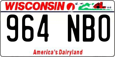 WI license plate 964NBO