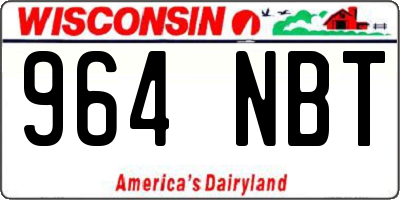 WI license plate 964NBT