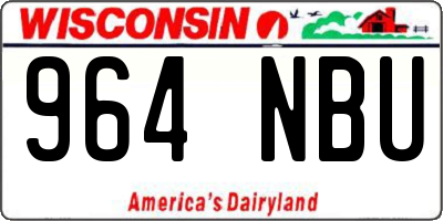 WI license plate 964NBU