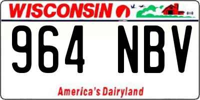 WI license plate 964NBV