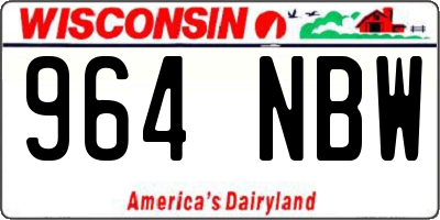 WI license plate 964NBW