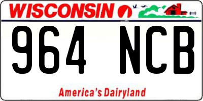 WI license plate 964NCB