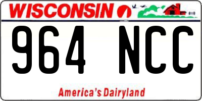 WI license plate 964NCC