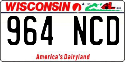 WI license plate 964NCD