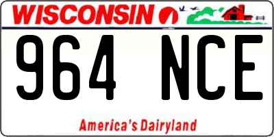WI license plate 964NCE