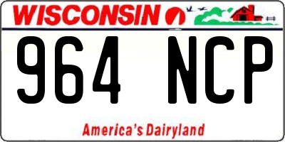 WI license plate 964NCP