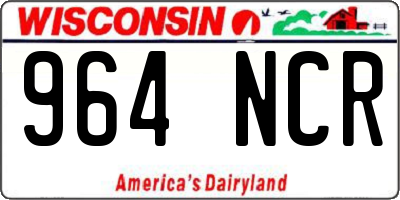WI license plate 964NCR