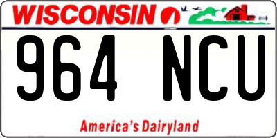 WI license plate 964NCU