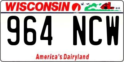 WI license plate 964NCW